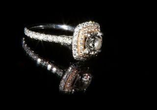 Gia Certified Diamond Engagement Ring Rose Gold Halo Custom Wedding Vintage