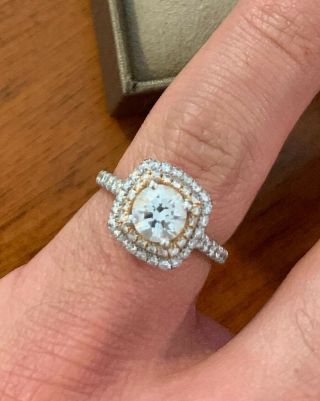 GIA Certified diamond engagement ring Rose Gold Halo CUSTOM wedding vintage 2