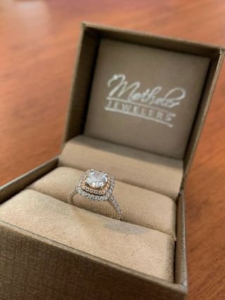 GIA Certified diamond engagement ring Rose Gold Halo CUSTOM wedding vintage 3
