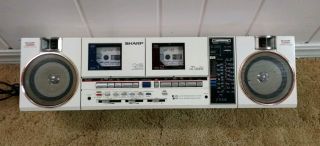 Vintage Sharp Qt - 88zw Radio Double Cassette Player Am Fm Of 1980 