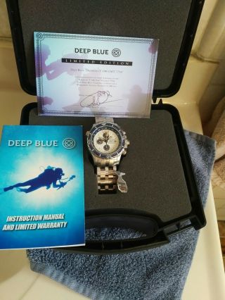Very Rare Deep Blue Diver Limited Edition Daynight 83 T100 Gmt Valjoux7754 Panda