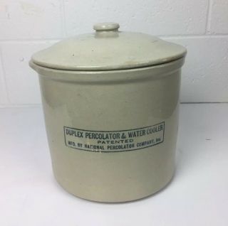 Antique Stoneware Duplex Percolator Water Cooler Crock Water Filter