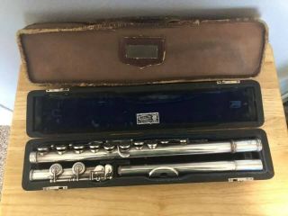 Vintage 1955 William S.  Haynes Co.  Solid Silver French Model Flute