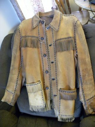 Vintage Buckskin Jacket,  Hand Laced,  Merrill Glove,  Mitten & Tanning Co.