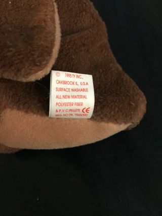 RARE RETIRED TY BEANIE BABY HOOT WITH TAG ERRORS & PVC PELLETS 1995 6