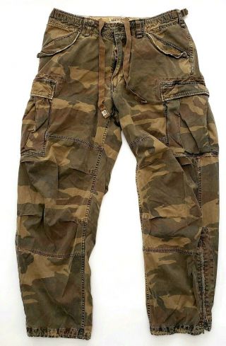 Abercrombie & Fitch Vintage Camouflage Camo Cargo Paratrooper Pants Sz M