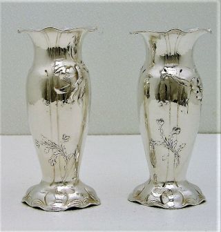 Gorham Sterling Silver Martele Art Nouveau Vase A/FT Motif 9584 fine 3