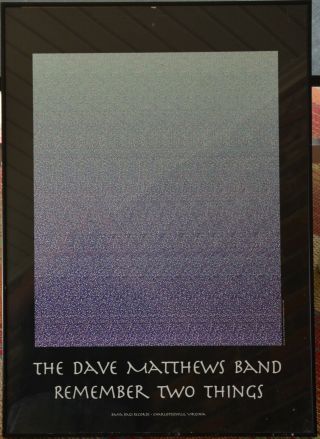 Vintage 1993 Dave Matthews Band " Remember Two Things " Stereogram Poster