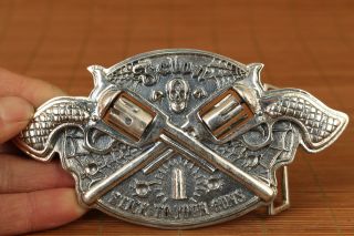 Unique 194g Big 100 925 Silver Cool Skull Movable Statue Buckle