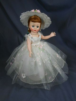 Vintage 1958 Madame Alexander CISSETTE Bridesmaid 852 Painted Flower Gown 12