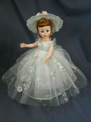 Vintage 1958 Madame Alexander CISSETTE Bridesmaid 852 Painted Flower Gown 2