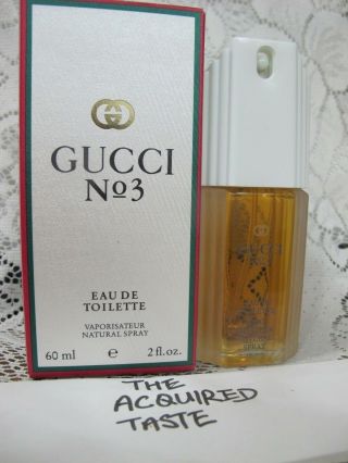 Rare Gucci No 3 60ml 2.  0 Oz Edt Women Vintage Perfume Spray Number 3 Classic