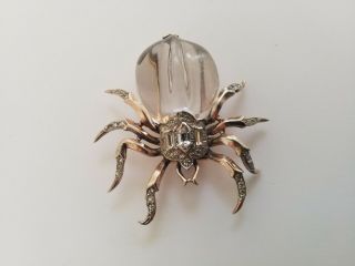 Stunning 1943 Alfred Philippe Crown Trifari Jelly Belly Silver Spider Fur Clip