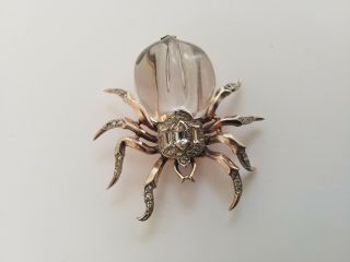 Stunning 1943 Alfred Philippe Crown Trifari Jelly Belly silver Spider fur clip 2