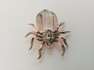 Stunning 1943 Alfred Philippe Crown Trifari Jelly Belly silver Spider fur clip 3