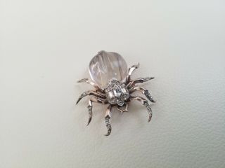 Stunning 1943 Alfred Philippe Crown Trifari Jelly Belly silver Spider fur clip 5