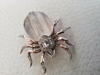 Stunning 1943 Alfred Philippe Crown Trifari Jelly Belly silver Spider fur clip 6