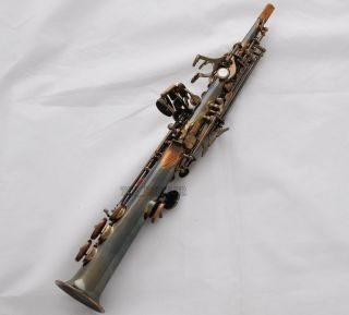 Professional Antique Sopranino Saxophone Eb sax Low Bb high F Italian pads 7