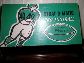 Vintage 1968 Strat - O - Matic Pro Football Board Game W/orig.  Box,  Cards