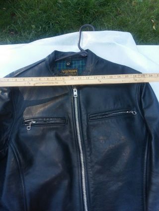 Vintage Vanson Cafe Racer Leather Motorcycle Jacket Size 42 mens Boston Mass. 5