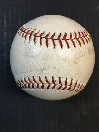 Vintage Hof Signed Oal Baseball Waner Hubbell Frisch O 