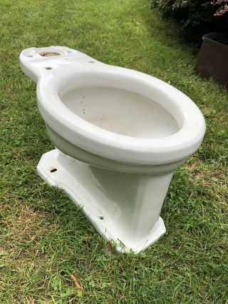 Toilet Standard Tank Bowl Vtg Bathroom Victorian White Porcelain Wall Trent Base
