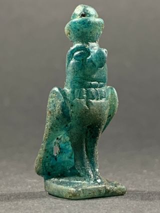 Lovely Ancient Egyptian Horus Statuette Possible Precious Stone Circa 770 - 350bce