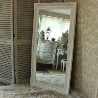Extra Large White Wall Floor Ornate Mirror bedroom hall living room vintage home 2
