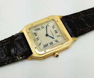 Rare Vintage 18k Rose Gold Cartier Santos Dumont Mechanical Movement Watch