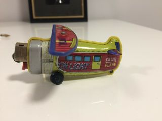 Unusual Vintage Tin Toy Plane Cigarette Lighter Holder