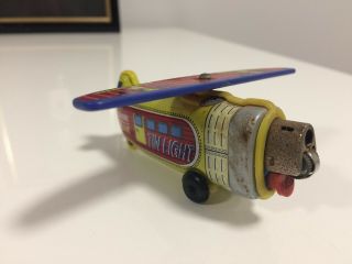Unusual Vintage Tin Toy Plane Cigarette Lighter Holder 3
