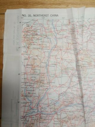 US WWII ARMY AIR FORCES AAF PILOTS SILK CLOTH MAP NORTHEAST & SOUTHEAST CHINA 2