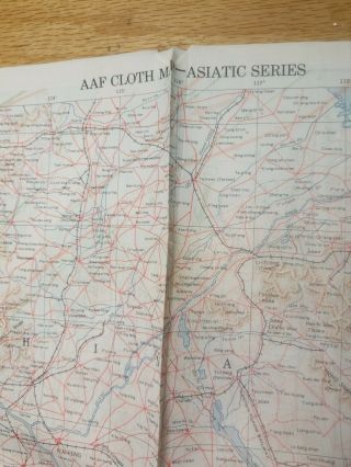 US WWII ARMY AIR FORCES AAF PILOTS SILK CLOTH MAP NORTHEAST & SOUTHEAST CHINA 3
