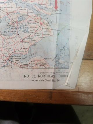 US WWII ARMY AIR FORCES AAF PILOTS SILK CLOTH MAP NORTHEAST & SOUTHEAST CHINA 5