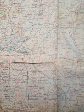 US WWII ARMY AIR FORCES AAF PILOTS SILK CLOTH MAP NORTHEAST & SOUTHEAST CHINA 6