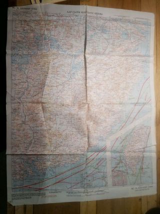 US WWII ARMY AIR FORCES AAF PILOTS SILK CLOTH MAP NORTHEAST & SOUTHEAST CHINA 7