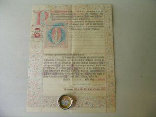 Antique Reliquary Relic Saint Augustine Of Hippo,  Document (against Sore Eyes)