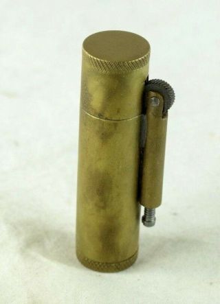 Vintage Pocket Trench Style Cigarette Lighter Heavy Solid Brass WWII Era 2
