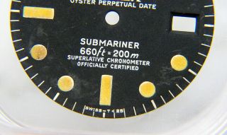 Rare Vintage Rolex Submariner 1680 Matte Black Pumpkin Watch Dial 1970 ' s 3