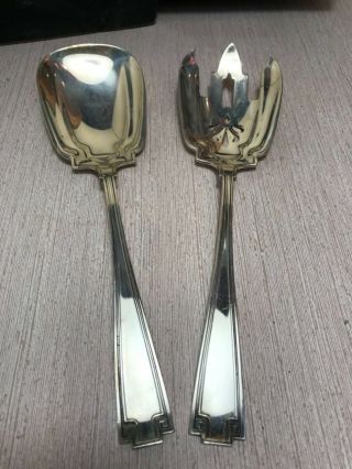 Etruscan Sterling Silver 2 Piece Salad Set By Gorham Vtg Fork Spoon No Monogram