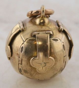Vintage 9ct Yellow Gold Masonic Ball Opens (7.  1g) Charm