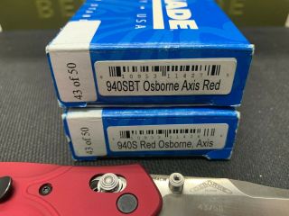 Benchmade 940S and 940SBT Osborne Red Limited 43/50 - Very Rare 940 2