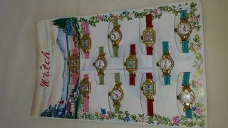 VINTAGE DOLL TOY WRISTWATCHES ON CARD JAPAN RARE $19.  99 2