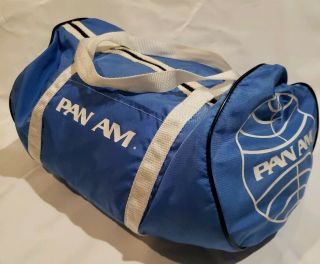 Vintage Pan Am Carry On Duffel Bag With Shoulder Strap Rare