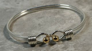 Vintage Tiffany & Co.  Sterling Silver 18k Yellow Gold Buckle Cuff Bracelet