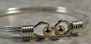 Vintage Tiffany & Co.  Sterling Silver 18K Yellow Gold Buckle Cuff Bracelet 3