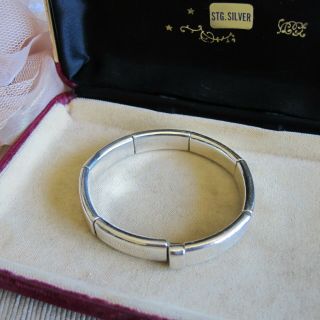 Vintage HermÈs Paris Sterling Silver Panel Bracelet