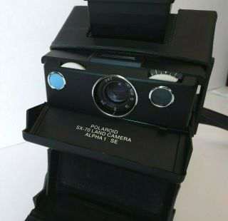 Vintage POLAROID SX - 70 Land Camera Alpha1 SE Blue - Button,  Instant Film Camera 6