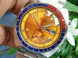 Sei ko Pepsi Chronograph Automatic cal.  6139 - 6002 men ' s watch vintage Japan made 3