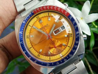 Sei ko Pepsi Chronograph Automatic cal.  6139 - 6002 men ' s watch vintage Japan made 4